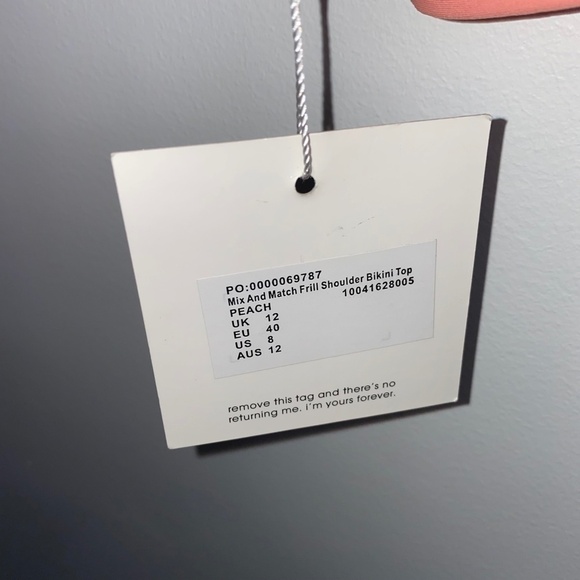 Missguided Womens NWT Mix & Match Swimsuit Bikini Top Size US 8 Frill Peach - Picture 6 of 9